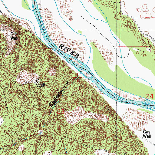Topographic Map of Eggleston Creek, OK