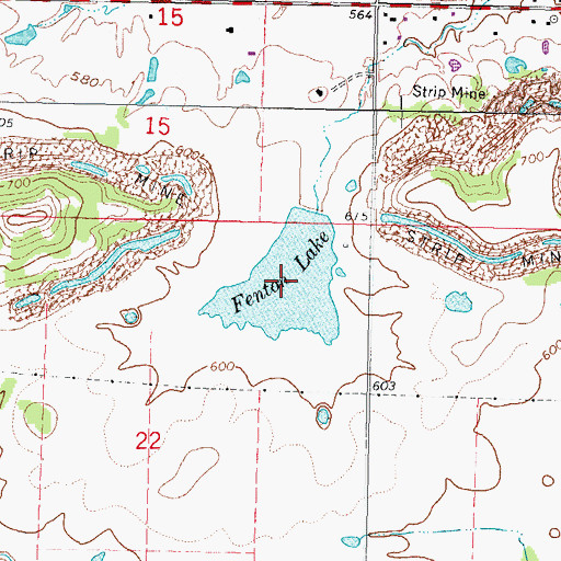 Topographic Map of Fenton Lake, OK