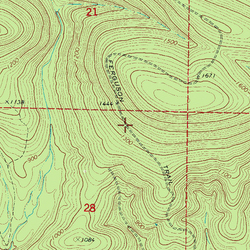 Topographic Map of Ferguson Trail, OK