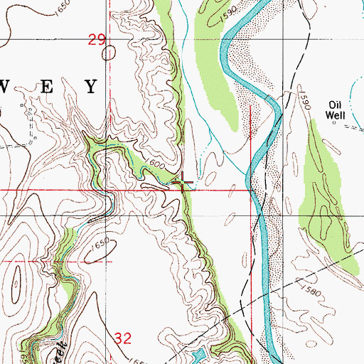 Topographic Map of Fiddlers Creek, OK