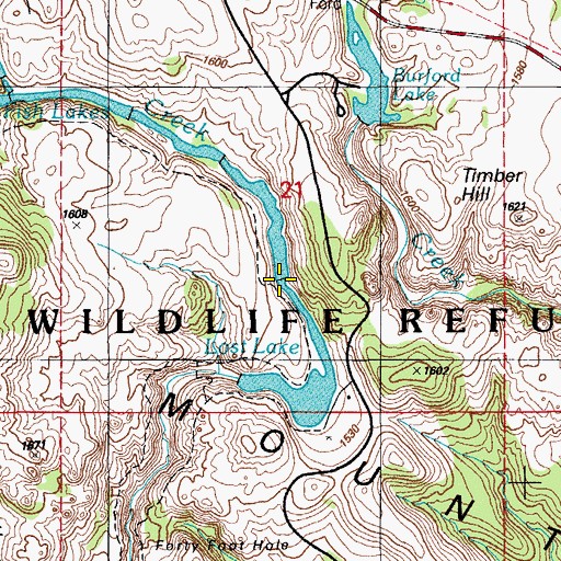 Topographic Map of Fish Lakes, OK