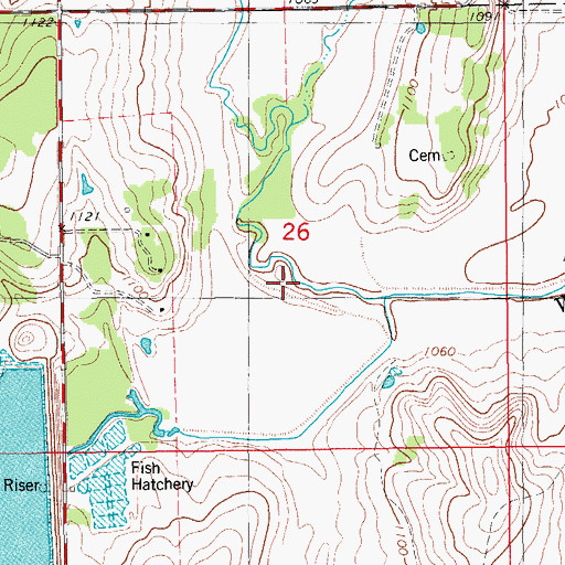 Topographic Map of Fitzpatrick Creek, OK