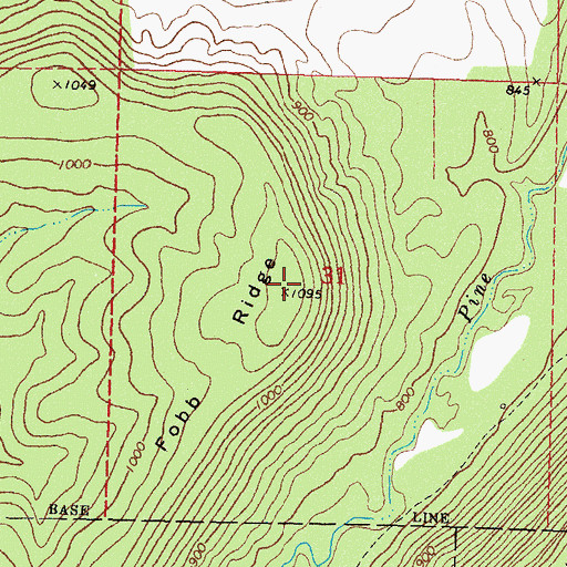Topographic Map of Fobb Ridge, OK