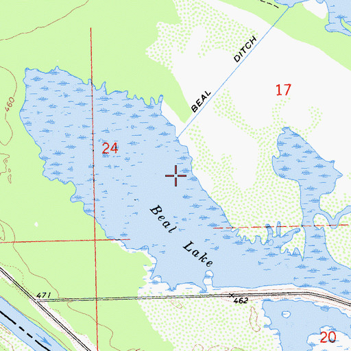 Topographic Map of Beal Lake, AZ