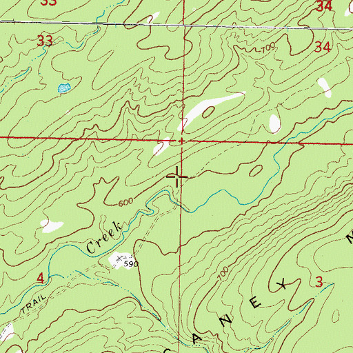 Topographic Map of Frazier Creek Trail, OK