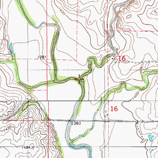 Topographic Map of Friendship Creek, OK