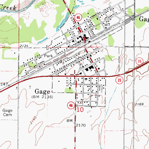 Topographic Map of Gage, OK