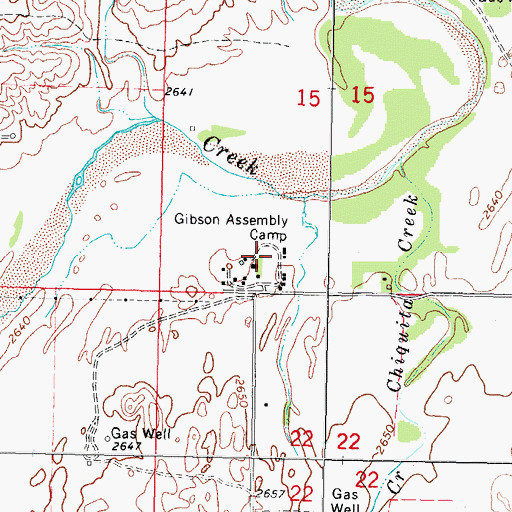 Topographic Map of Gibson Assembly Camp, OK