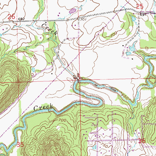 Topographic Map of Goose Creek, OK