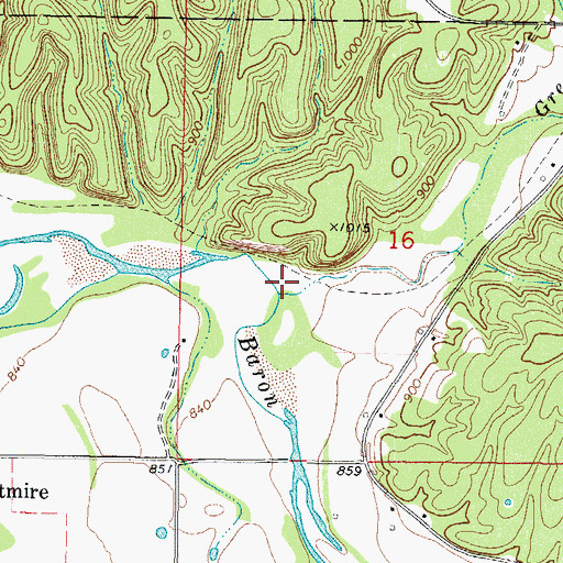 Topographic Map of Green Creek, OK