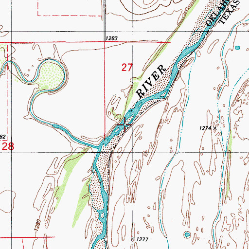 Topographic Map of Gypsum Creek, OK
