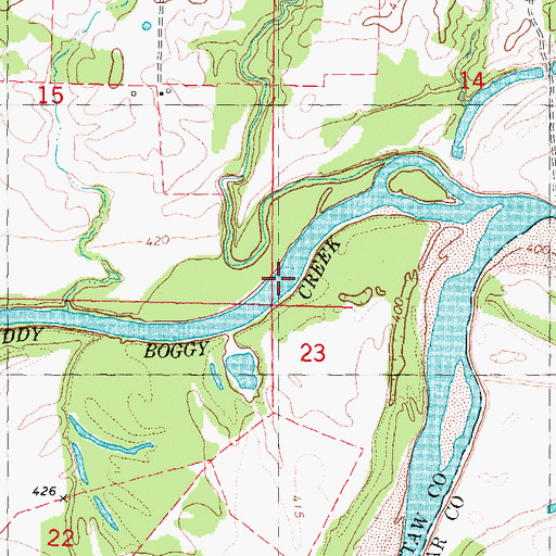 Topographic Map of Hanubby Creek, OK