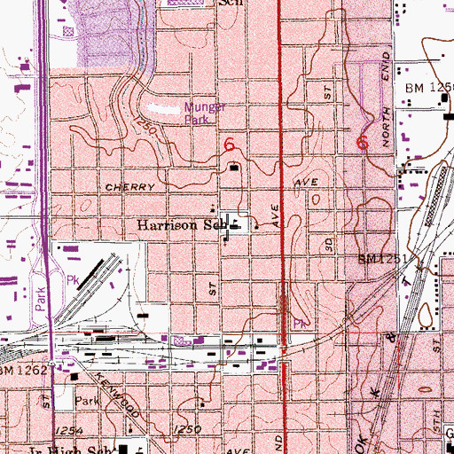 Topographic Map of Harrison School, OK