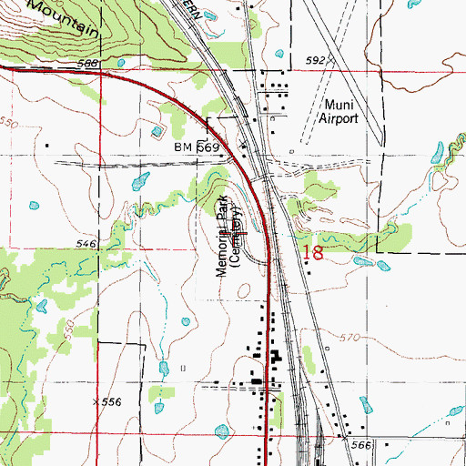 Topographic Map of Heavener Memorial Park, OK