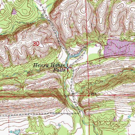 Topographic Map of Henry House Falls, OK