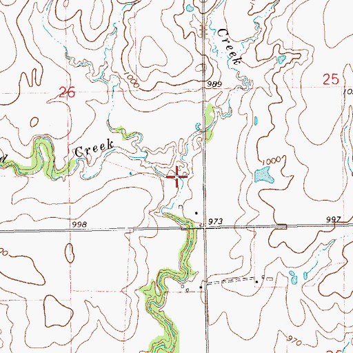 Topographic Map of Hereford Creek, OK