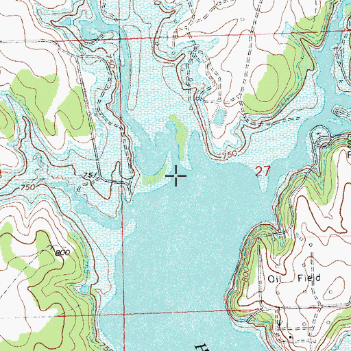 Topographic Map of Hickory Creek, OK