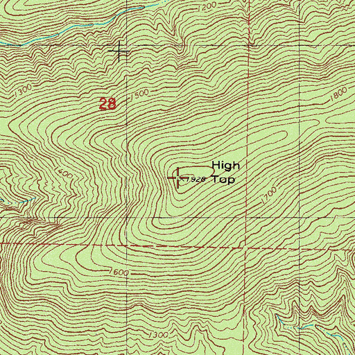 Topographic Map of High Top, OK