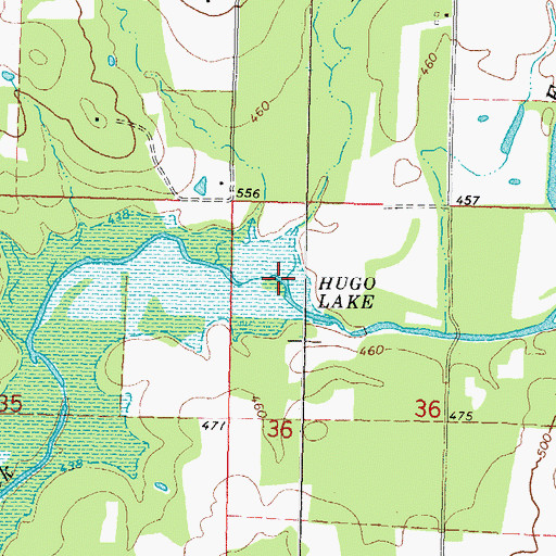Topographic Map of Hog Creek, OK