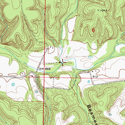 Topographic Map of Hog Eye Creek, OK