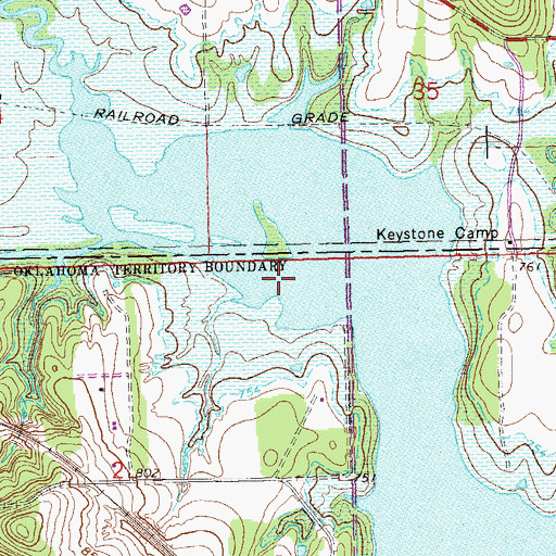Topographic Map of House Creek, OK
