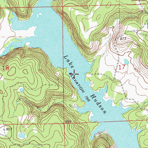 Topographic Map of Lake Hudson, OK