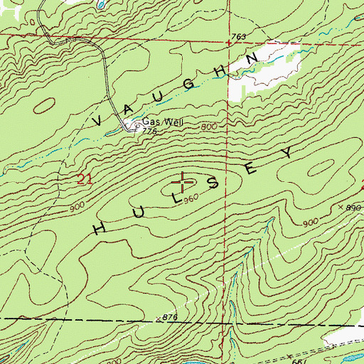 Topographic Map of Hulsey Mountain, OK