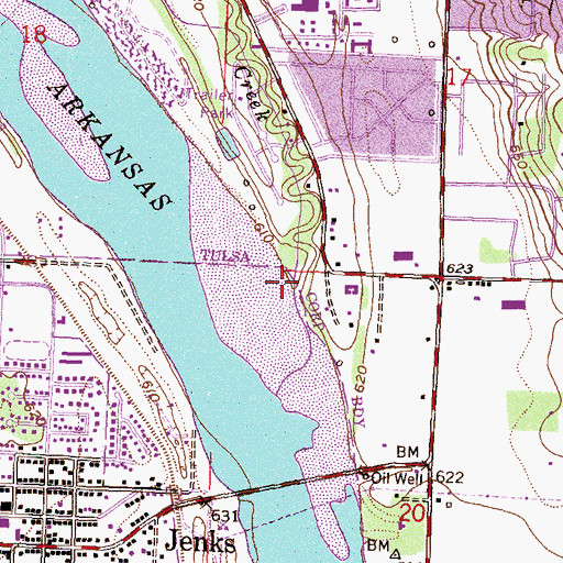 Topographic Map of Joe Creek, OK