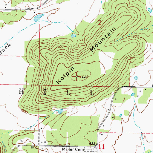 Topographic Map of Kolpin Mountain, OK