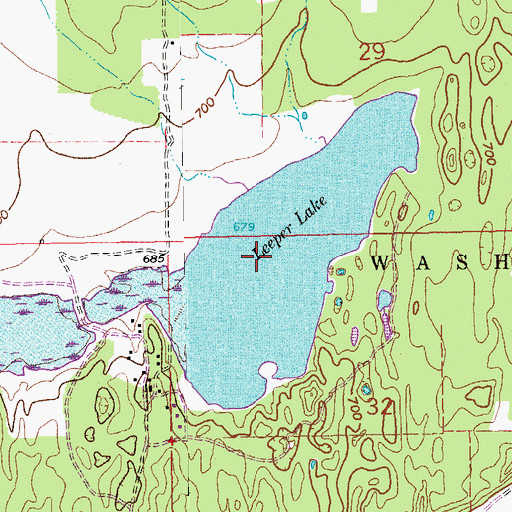 Topographic Map of Leeper Lake, OK