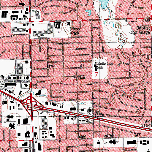 Topographic Map of Linn Ave Church, OK