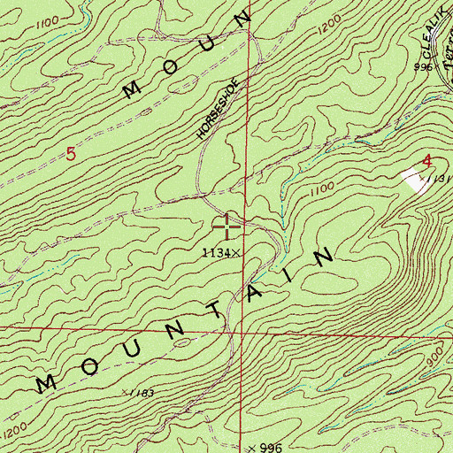 Topographic Map of Little Horseshoe Trail, OK