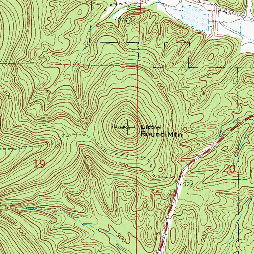 Topographic Map of Little Round Mountain, OK