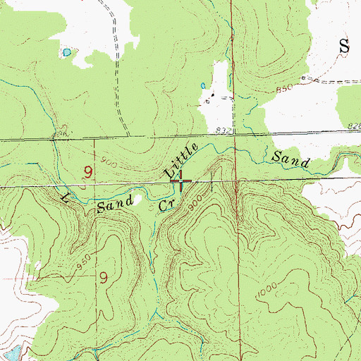 Topographic Map of Little Sand Creek, OK