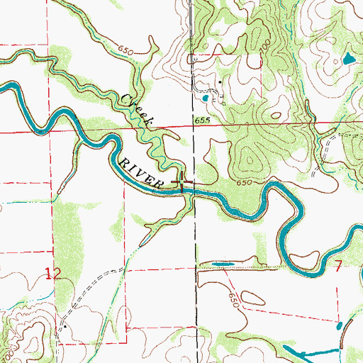 Topographic Map of Little Sandy Creek, OK