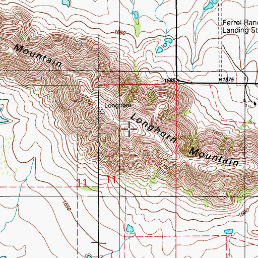Topographic Map of Longhorn Mountain, OK
