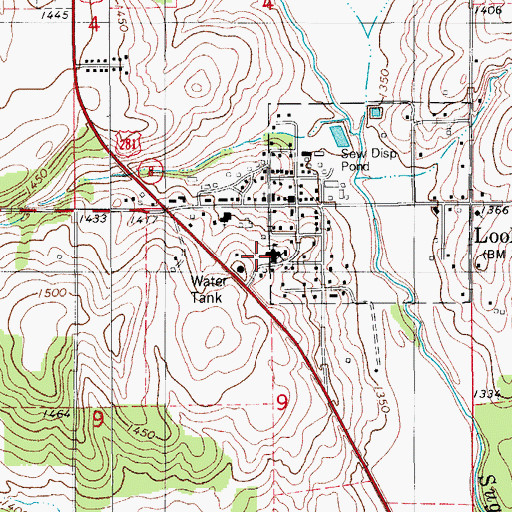 Topographic Map of Lookeba - Sickles Elementary School, OK