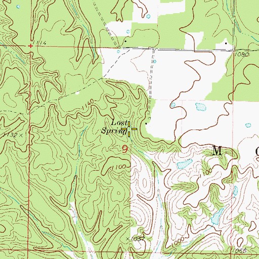 Topographic Map of Lost Spring, OK