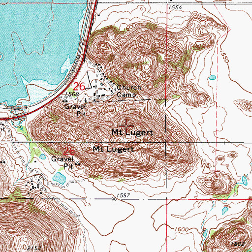 Topographic Map of Mount Lugert, OK