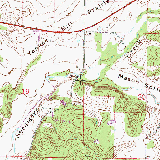Topographic Map of Mason Springs Valley, OK