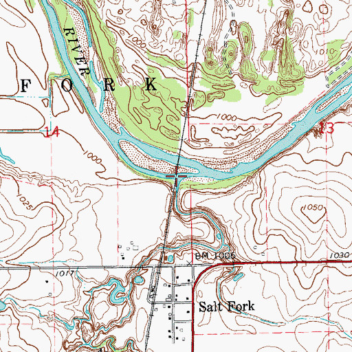 Topographic Map of Negro Creek, OK