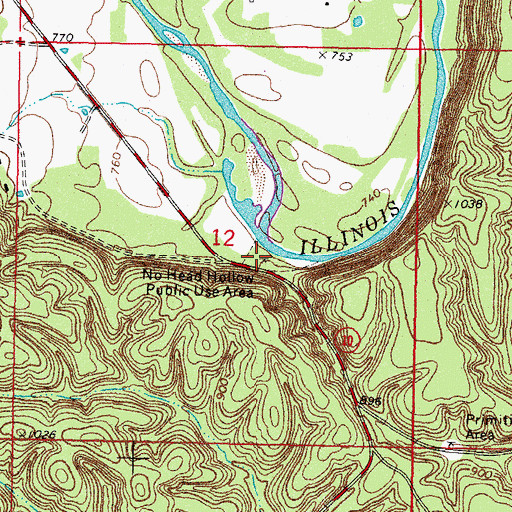 Topographic Map of No Head Hollow Public Use Area, OK