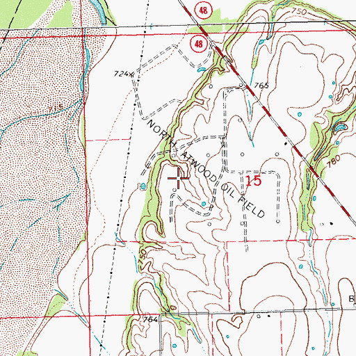 Topographic Map of North Atwood Oil Field, OK