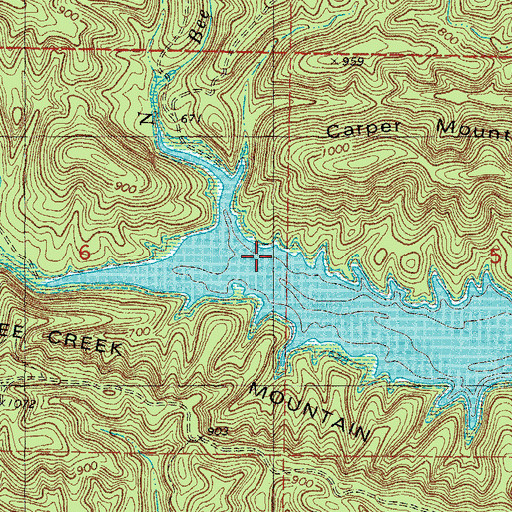 Topographic Map of North Bee Creek, OK
