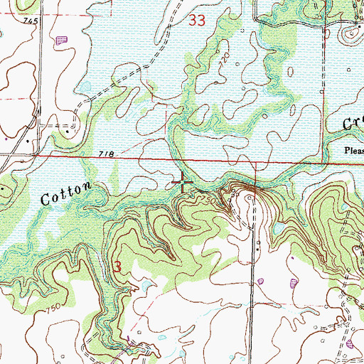 Topographic Map of North Fork Cotton Creek, OK
