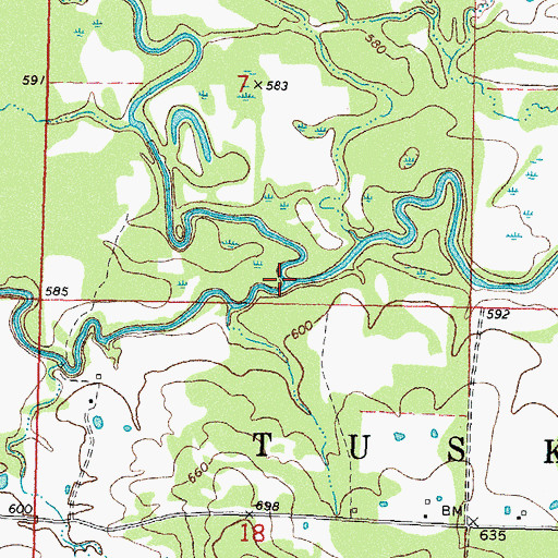 Topographic Map of North Jackfork Creek, OK