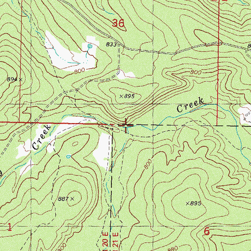 Topographic Map of North Long Creek, OK
