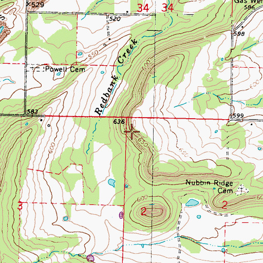 Topographic Map of Nubbin Ridge, OK