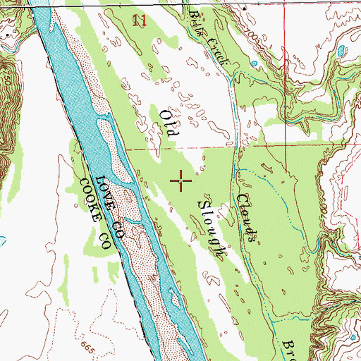 Topographic Map of Old Slough, OK