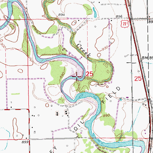 Topographic Map of Owl Creek, OK
